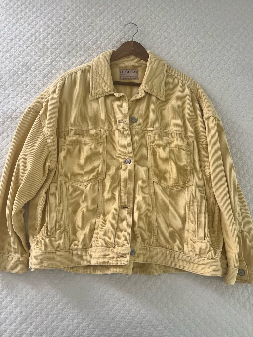 Free People Opal Swing Corduroy Jacket - butter yellow